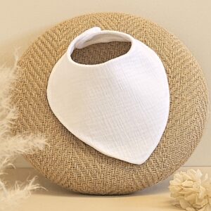 Bavoir Bandana uni blanc