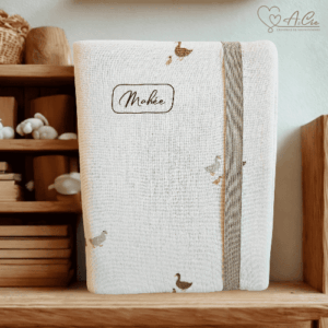 Protège carnet de santé fait main - Anaë et comapagnie - collection sous les ailes douces -personnalisable au prénom de l'enfant