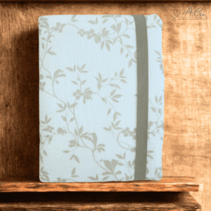 Protège carnet de santé bébé en tissu Fleur de velours, vue générale, format adapté au carnet de santé