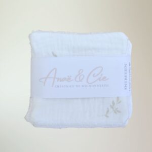 lot de 7 cotons lavables bébé Rosée d’éveil - blanc cassé et grège