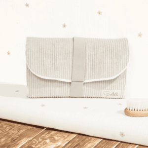 Pochette à langer velours, doublure double gaze, collection Bouquet de dodo
