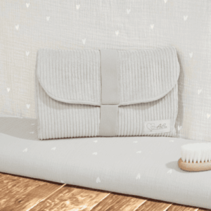 Pochette à langer velours, doublure double gaze, collection Cœur de douceur