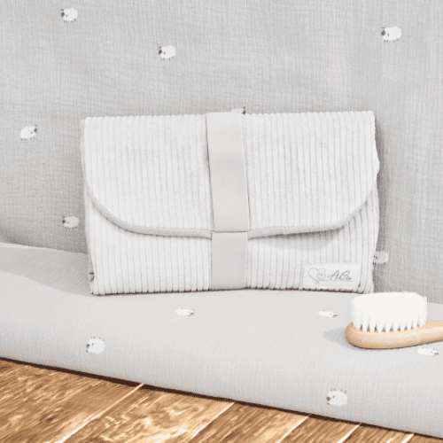 Pochette à langer velours, doublure double gaze, collection Petit troupeau de rêves