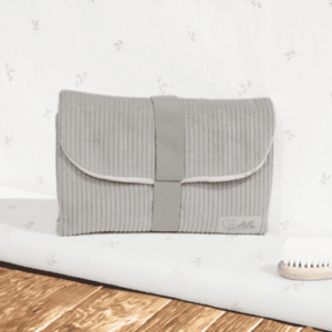 Pochette à langer velours, doublure double gaze, collection Rosée d'éveil