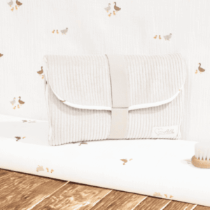 Pochette à langer velours, doublure double gaze, collection Sous les ailes douces