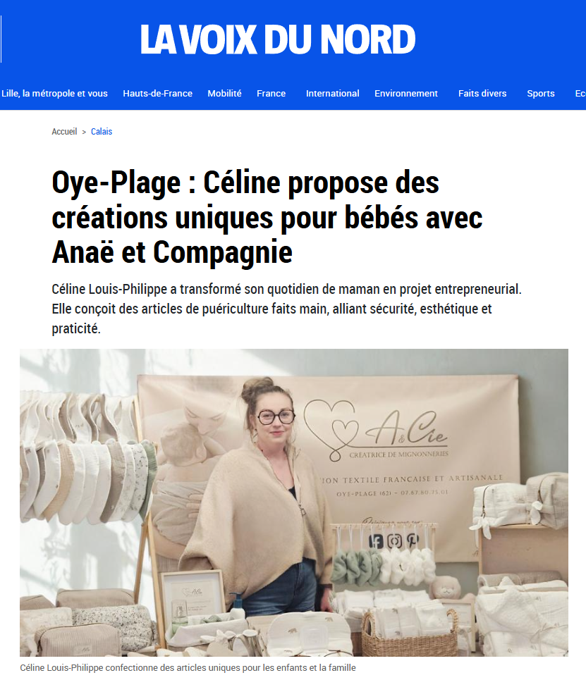 article la voix du nord - présentation d'Anaë et Compagnie