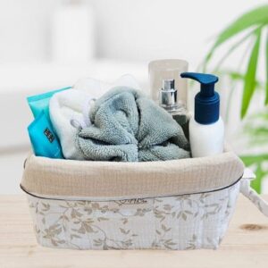 trousse toilette double gaze matelassée Fleur de velours