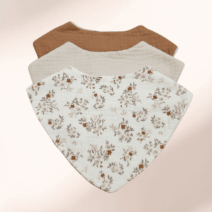 trio de bavoir à composer (présentation trio composé d'un caramel, écru et charme d'antan)