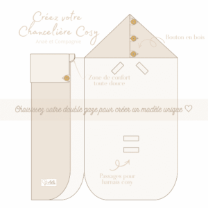 Chancelière cosy bébé personnalisable fait main harnais 3 points fabrication française