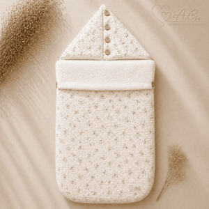 Chancelière 3 points fait main - Anaë et Compagnie -collection charme d'antan - doublure bambou écru