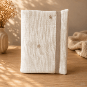 Protège carnet de santé fermé vue de face à la verticale