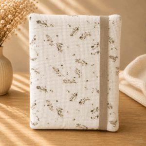 Protège carnet de santé fermé vue de face à la verticale