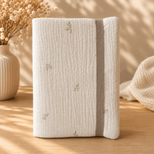 Protège carnet de santé fermé vue de face à la verticale